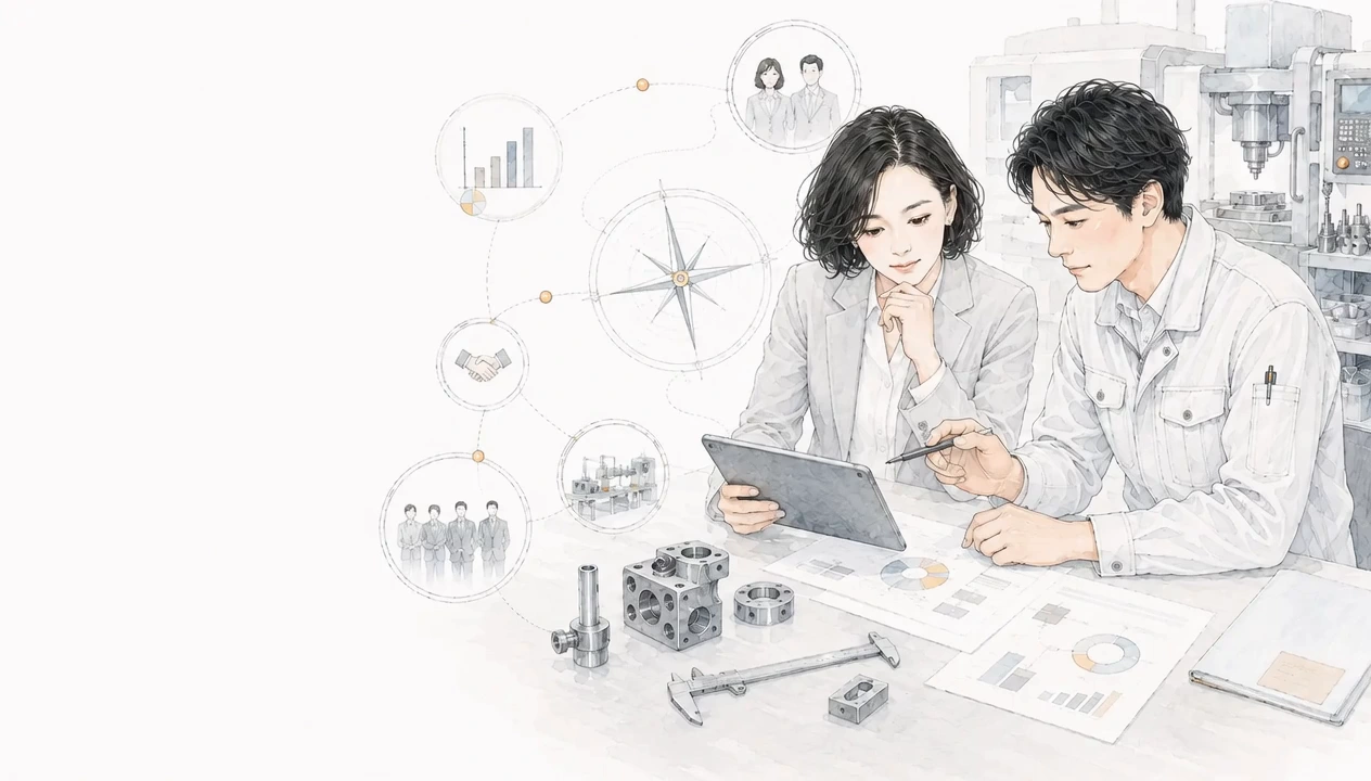 自社の現在地を見つめる経営者たち。AI経営・業務活用のメインビジュアル